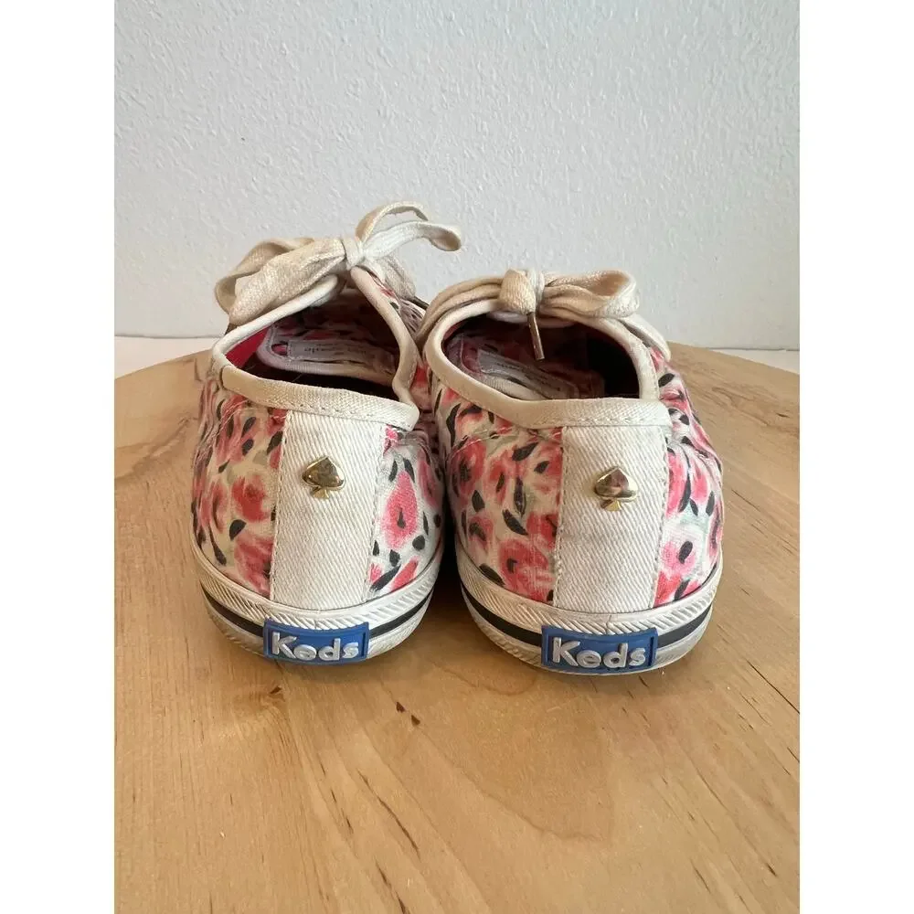 Keds x Kate Spade Floral Print Cotton Canvas Low Top Lace Up Sneakers Size 6.5